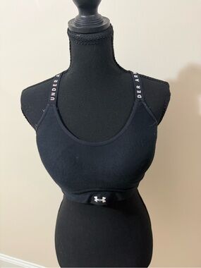 Under Armour Black Racerback Sports Bra with Logo Straps